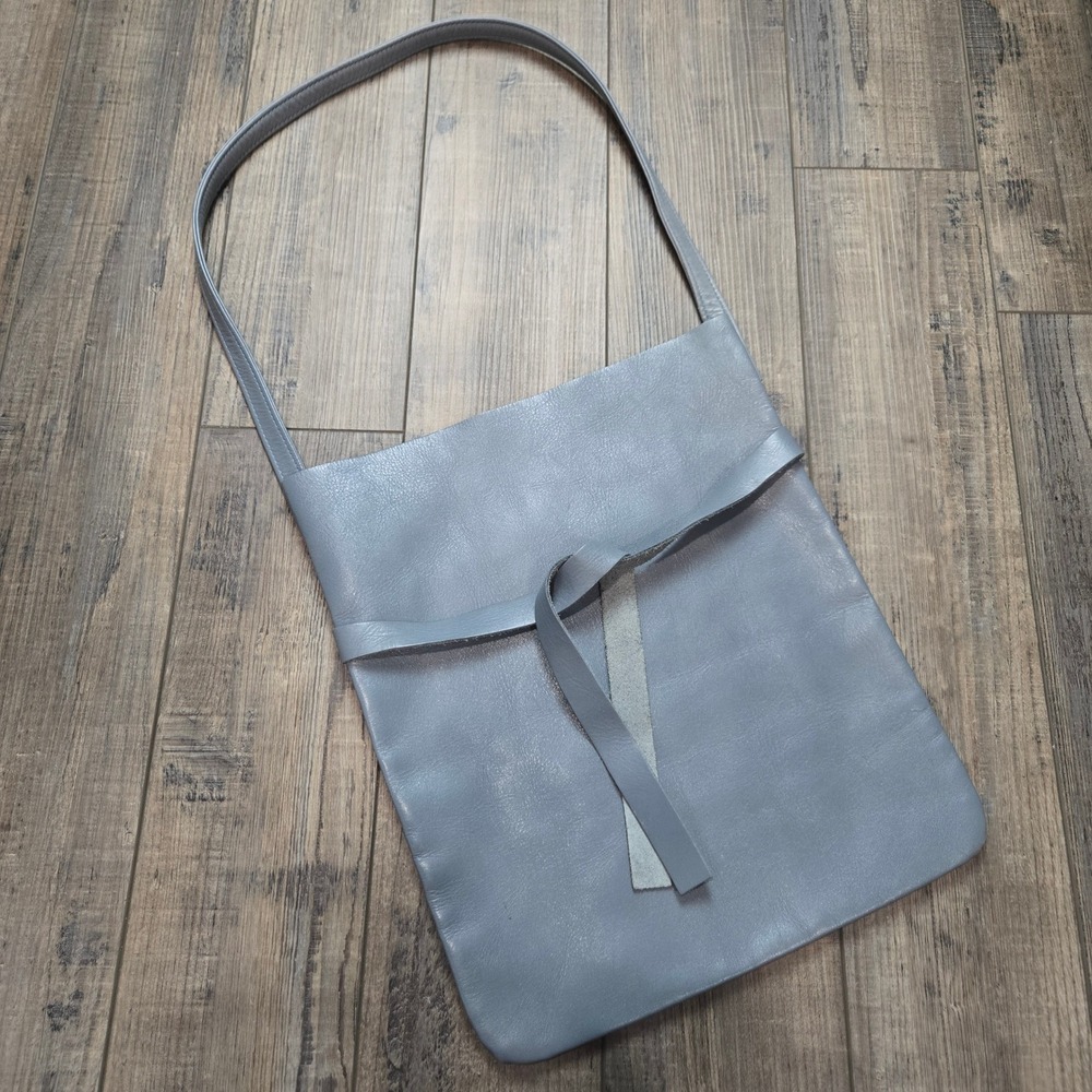 Tideway Japan Wrapping Bag Steel Blue Gray Leather Shoulder Bag Minimalist Art